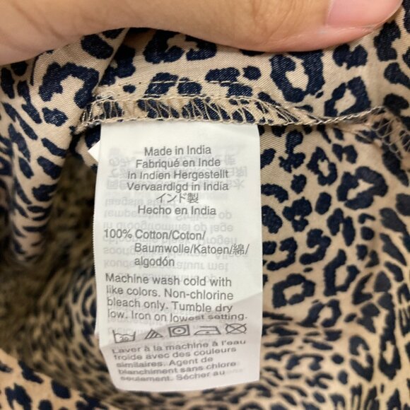 New J. Crew Top size XL Leopard Print Long Sleeve Button Down Cotton - Picture 7 of 10
